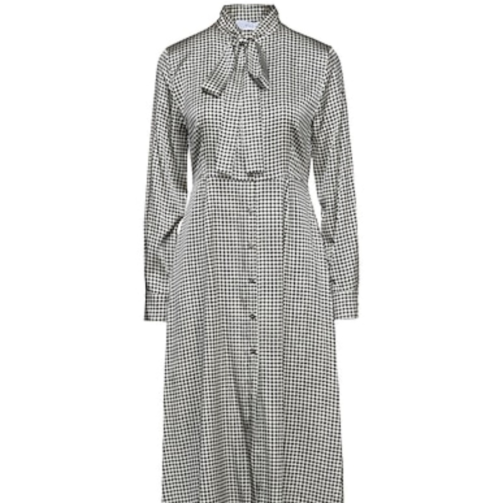 NEW Pure Silk Dress with a Bow Tie